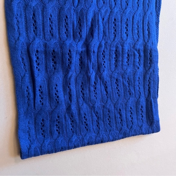NWT Celeste Wool Cashmere Blend Blue‎ Pointelle Knit Cozy Infinity Scarf - Picture 5 of 10